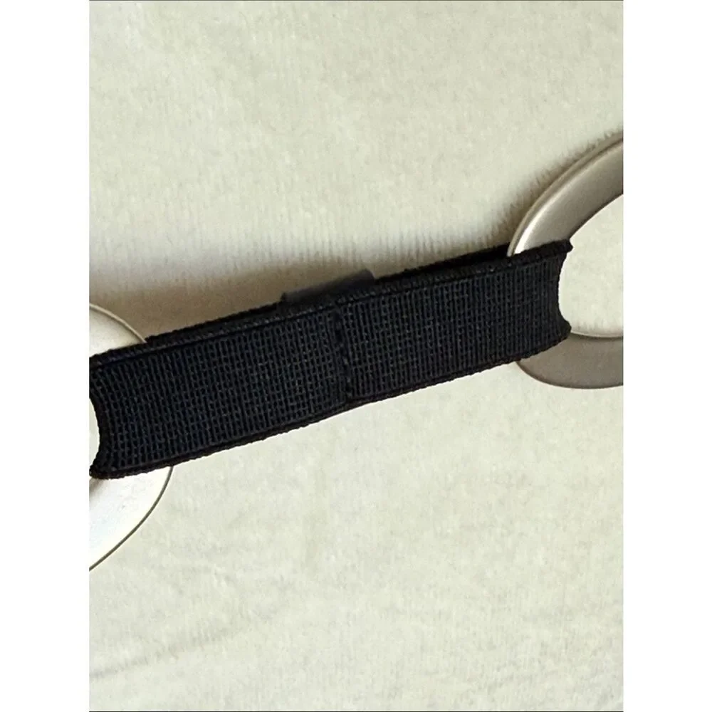 Sandy Duftler leather/elastic fabric belt